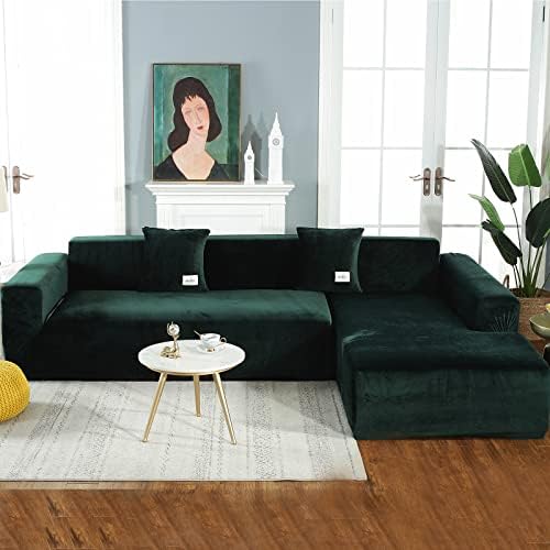 MIFXIN Sectional Sofa Covers 2 Piece Velvet L Shape
