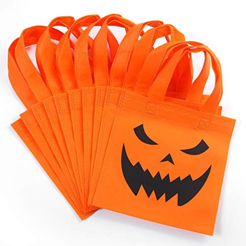 Elcoho 30-Pack Halloween Non-Woven Tote Bags with Pumpkins