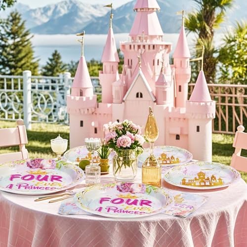 96 Pcs Princess Birthday Party Tableware Set