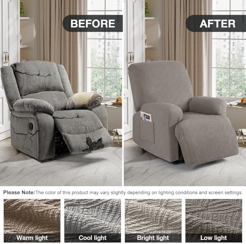 Timeles Extra Wide Recliner Chair Cover Taupe