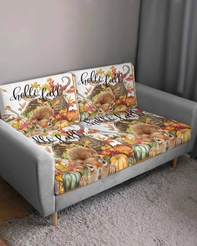 Thanksgiving Squirrel Orange Sofa Cushion Covers