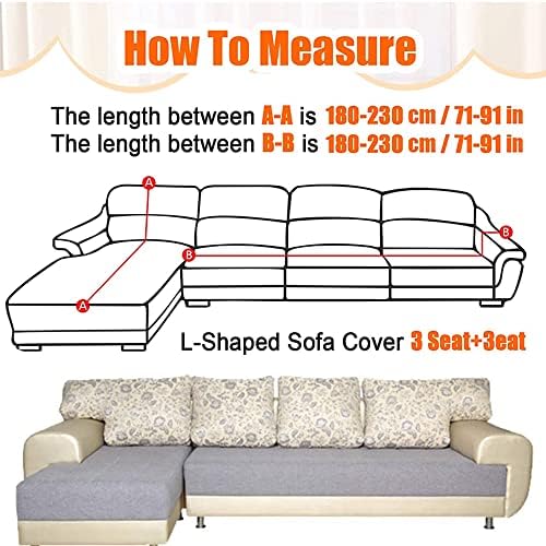 ELEOPTION L-Shape Sectional Sofa Slipcover 2 Piece