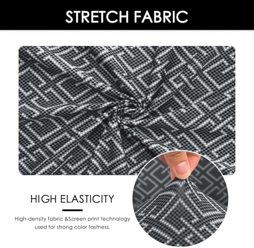 Dining Chair Covers Set of 4 Black Stretch Plaid