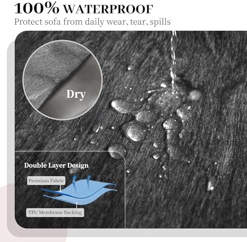 100 Waterproof L Shape Sectional Sofa Cover Set 2 Pieces
