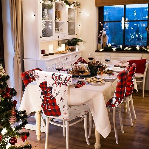 Preboun 6 Pcs Dining Chair Covers with Christmas Designs