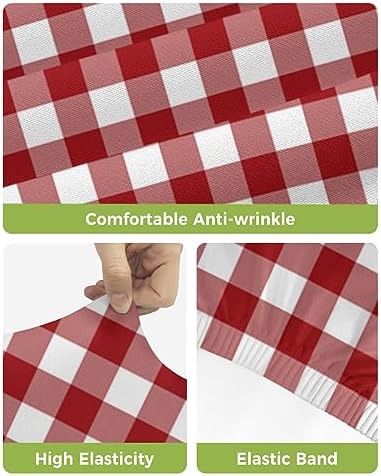 Farmhouse Buffalo Plaid Bar Stool Covers Set of 2