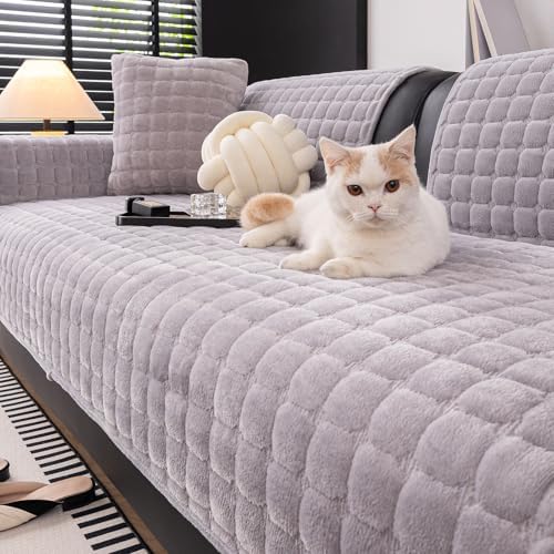 Velvet Sofa Covers for 3-4 Cushions and L-Shaped Sofas