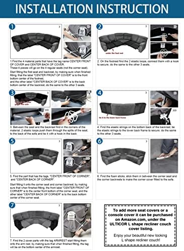 LiveGo L Shape Velvet Stretch Recliner Sofa Cover