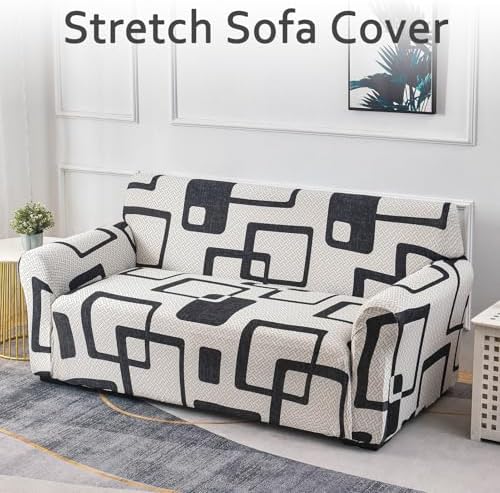 Ausing Stretch Sofa Cover with Plaid Pattern