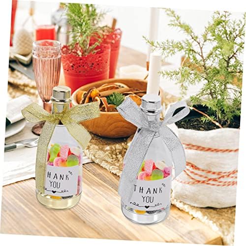 12pcs Bottle-shaped Wedding Treat Boxes with Silver and Gold Stickers 1