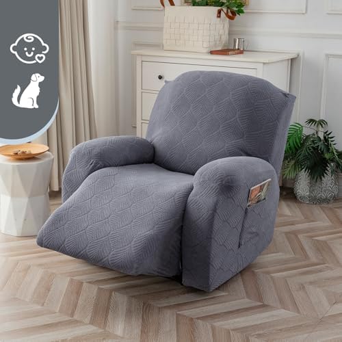 Waterproof Recliner Slipcover Pet and Kids Friendly 1 Seater Dark Gray
