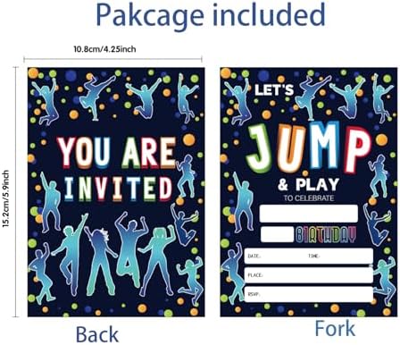 Trampoline Birthday Party Invitations 20 Pack
