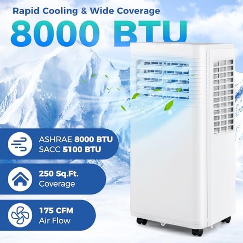 KOTEK Portable AC Unit 8000 BTU 250 SqFt Cooling