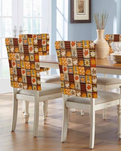 4pcs Fall Chair Back Covers Set Thanksgiving Decor