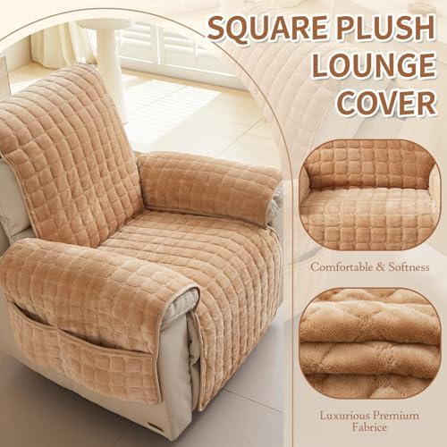 Plush Recliner Slipcover 30 Inches Washable Chair Cover for Lazy Boy Furniture