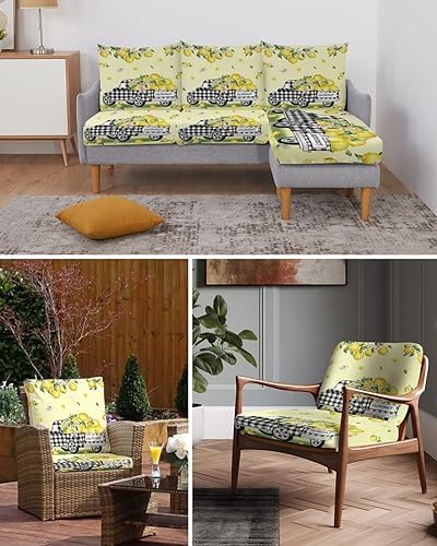 Summer Lemon Stretch Sofa Cushion Covers 1PCS 1
