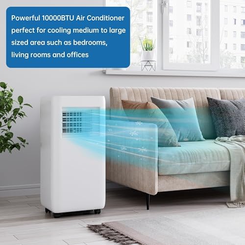 MilleLoom 10000 BTU Portable AC Unit 3-in-1 Cooling Fan Dehumidifier