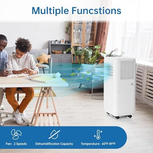 MilleLoom 10000 BTU Portable AC Unit 3-in-1 Cooling Fan Dehumidifier