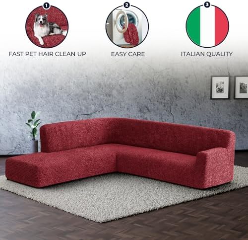 PAULATO BY GAICO Sectional Sofa Cover - Burgundy