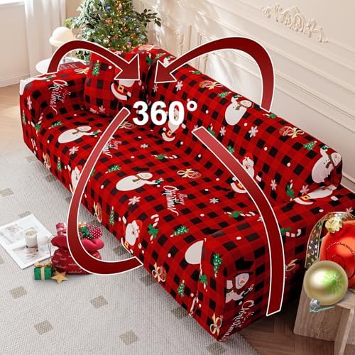 Luxudecor Christmas Sofa Cover Stretch Slipcover