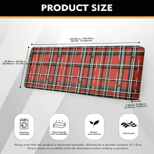 Christmas Plaid Sofa Cover with Elastic Bottom
