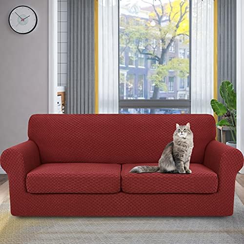 YEMYHOM Checkered 3 Piece Sofa Covers 280GSM Thick