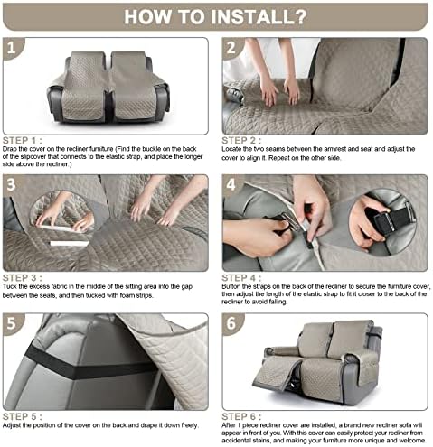 TAOCOCO Recliner Cover for 2 Seater Non-Slip and Pet Friendly