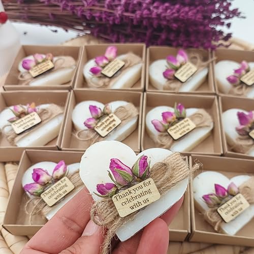 Heart Shaped Soaps 12-Pack Wedding Favors
