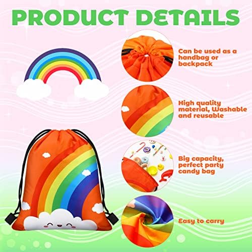 Ferraycle 24 Pcs Rainbow Party Favor Bags