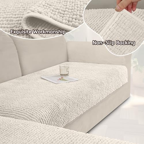 Arfntevss Plush L Shape Sofa Cover for Sectional Couch 2 Pieces 1