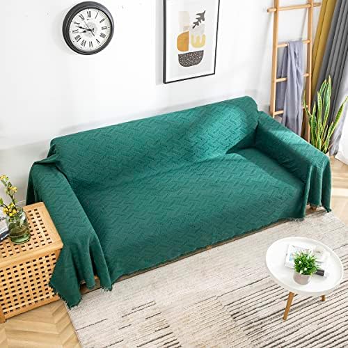 AIVIA Sofa Slipcover Cover Sheet Blanket Blackish Green 91x134 Inches