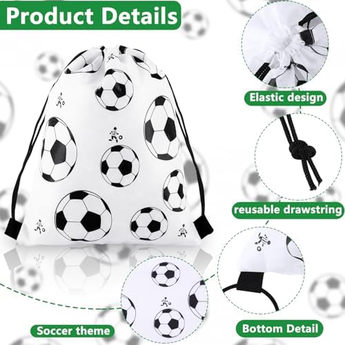 24 Pack Soccer Drawstring Backpacks