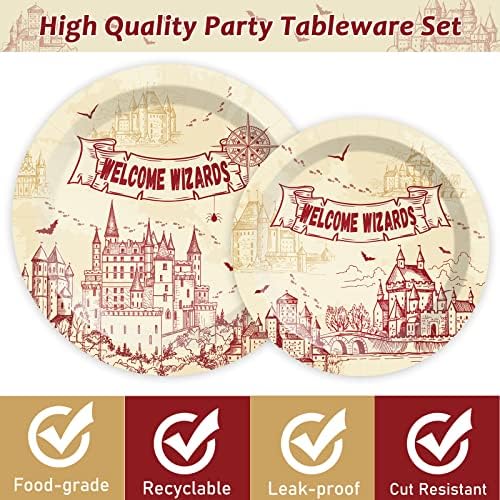 Wizard Party 96 Pcs Plates Napkins Tableware Set