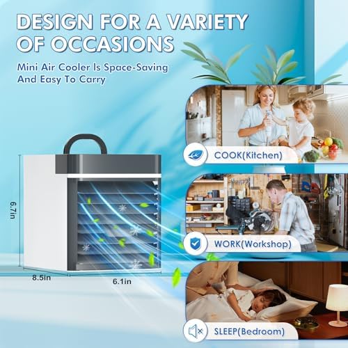 Portable Air Conditioner Fan with 3 Speeds and Anti-Leak Design