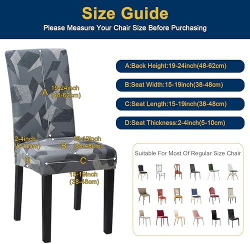 Fafua Stretch Dining Chair Covers Set of 6 for Home Hotel Banquet
