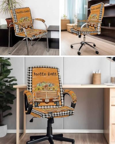Office Chair Cover with Stretchable Armrests 1