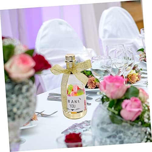 12pcs Bottle-shaped Wedding Treat Boxes with Silver and Gold Stickers 1