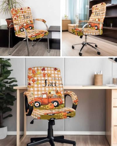 Kewadony Office Chair Cover with Armrest Covers Large Size Stretchable