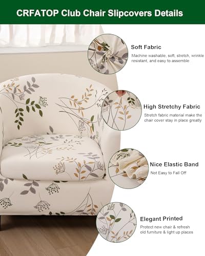 CRFATOP 2 Piece Club Chair Slipcover 14