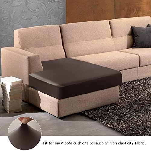 Yates Home XXL Chocolate Sectional Sofa L Shape PU Leather Slipcover