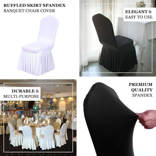Efavormart Stretch Ruffle Pleated Chair Covers for Parties Weddings