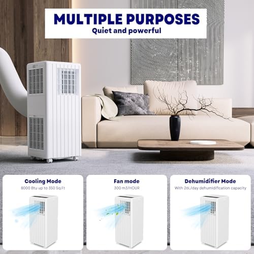 GAOMON 8000 BTU Portable Air Conditioner for Bedrooms and Small Rooms