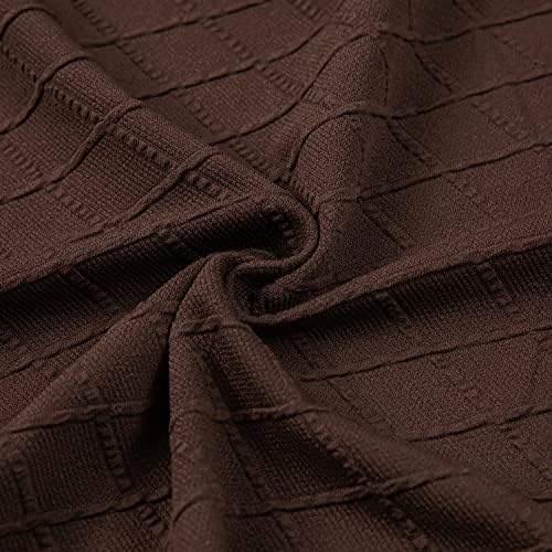 Plaid Brown Dining Chair Slipcover with Elastic Band