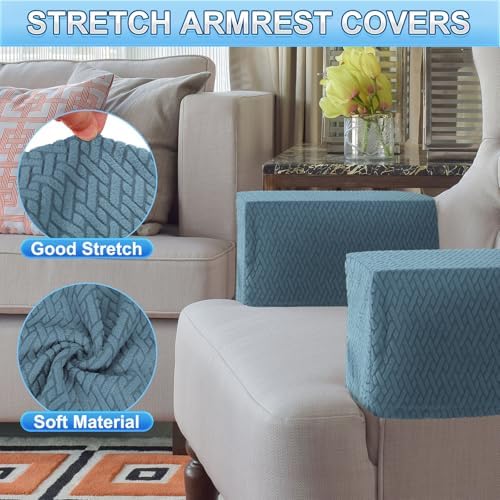 Uxcell 2Pcs Stretch Armrest Covers for Chair Sofa Protector