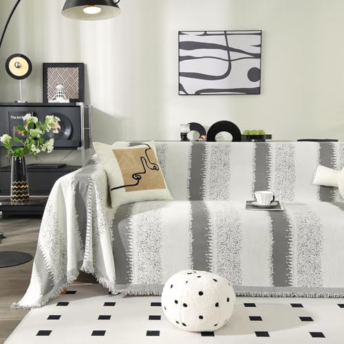 Booque Valley Oversized Striped Chenille Sofa Slipcover 1