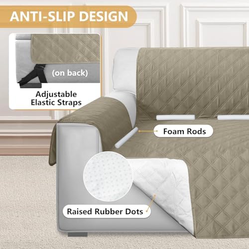 HDCAXKJ 4 Piece L Shape Sofa Cover Set for Pets and Kids