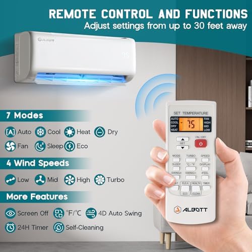 Albott Mini Split Air Conditioner Heat Pump 12000 BTU