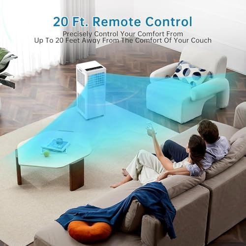 8000 BTU Portable AC Unit with Remote Dehumidifier Fan Modes