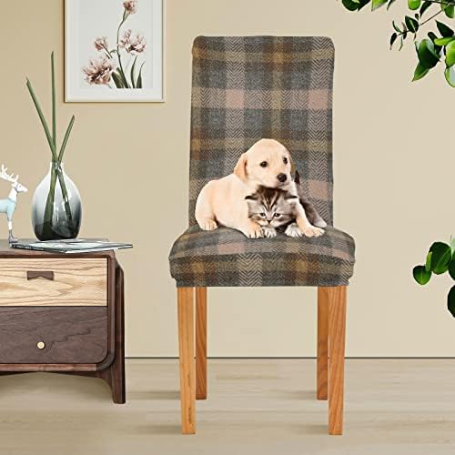 ALAZA Stretchy Tartan Plaid Dining Chair Covers