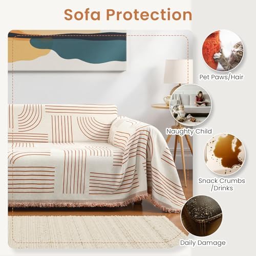 Lanffia Boho Chenille Sofa Slipcover 71 x 118